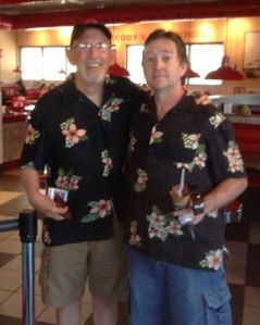 Jim and Eddie Matching Hawaiian Shirts